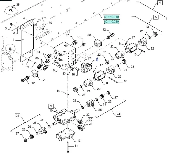 87657866 - Корпус гидравлического клапана
